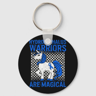 Sensibilisierungswarrir Magisches Einhorn Blaues B Schlüsselanhänger