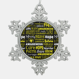 Sensibilisierungsworte...Endometriose Schneeflocken Zinn-Ornament