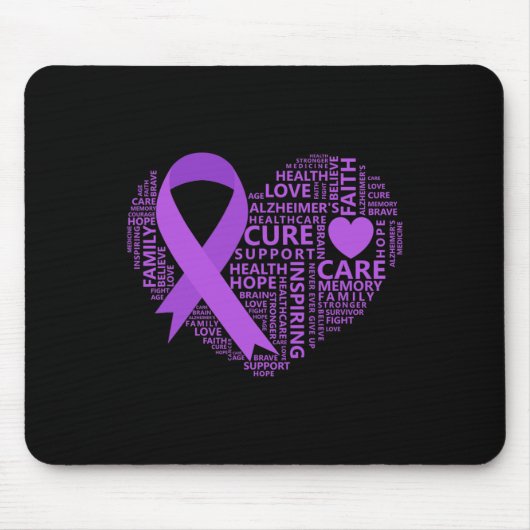 Sensibilitätsherz Lila Schleife Mousepad (Vorne)