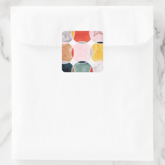 Sensical - Circle Pattern Quadratischer Aufkleber (Tasche)