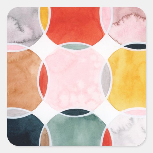 Sensical - Circle Pattern Quadratischer Aufkleber (Vorderseite)