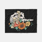 Sensitive Savage Flower Skeleton Dead Inside Motiv Fleecedecke (Vorderseite (Horizontal))