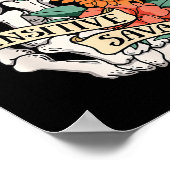 Sensitive Savage Flower Skeleton Dead Inside Motiv Poster (Ecke)