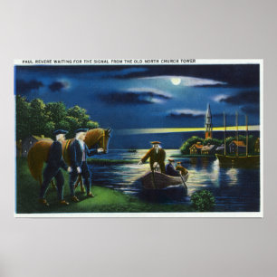Sensitive Signalszene des Old North Church Tower Poster
