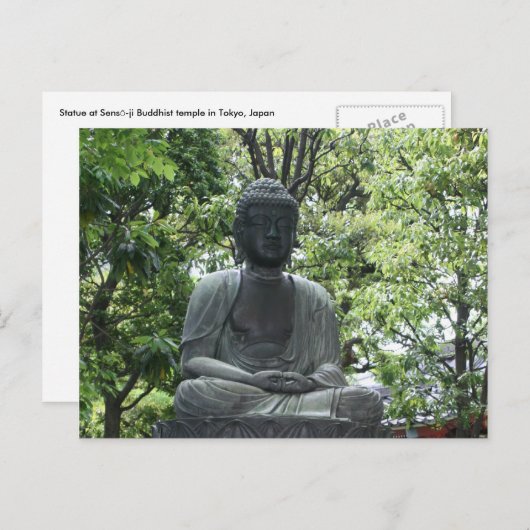 sensō-ji buddha grün postkarte (Vorne/Hinten)