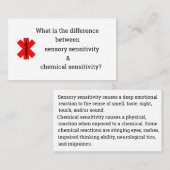 Sensorische oder chemische Empfindlichkeit Visitenkarte (Vorne/Hinten)