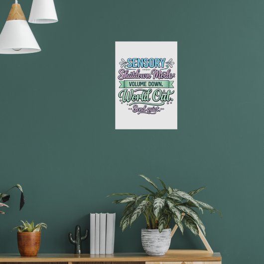 Sensorischer Abschaltmodus: Lautstärke runter Auti Poster (Wohnzimmer 1)