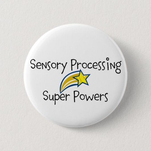 Sensorischer Power! Gelber Stern-Knopf Button (Vorderseite)