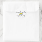 Sensorischer Power! Yellow Star Runder Aufkleber (Tasche)