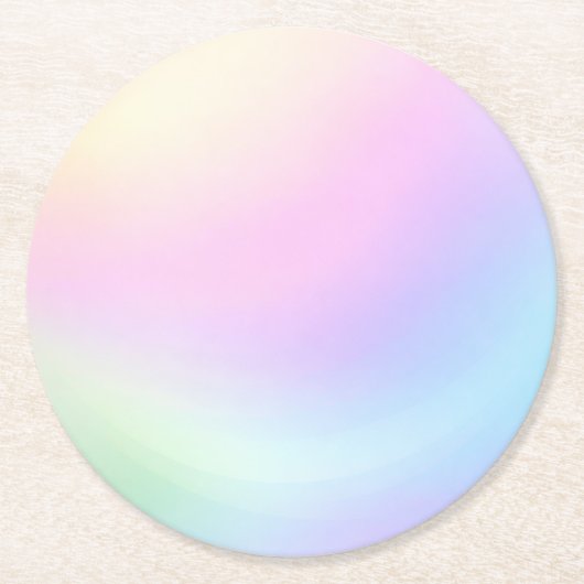 Sensory Friendly Pastel Gradient Runder Pappuntersetzer (Vorderseite)