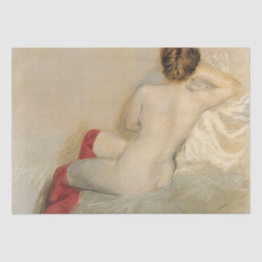 Sensual Weibliche Schönheit mit roten Strümpfen Seidenpapier (Vorderseite)