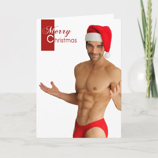 Sensuous Man Frohe Weihnachtskarte Feiertagskarte (Vorderseite)