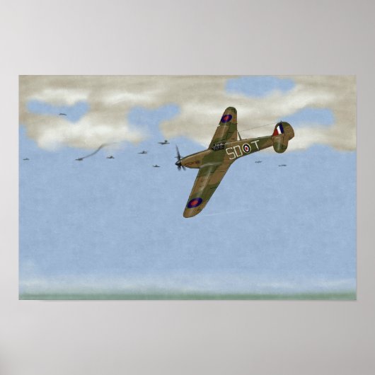 'Sent Packing' Hurrikane von 801 Squadron 1940 Poster (Vorne)