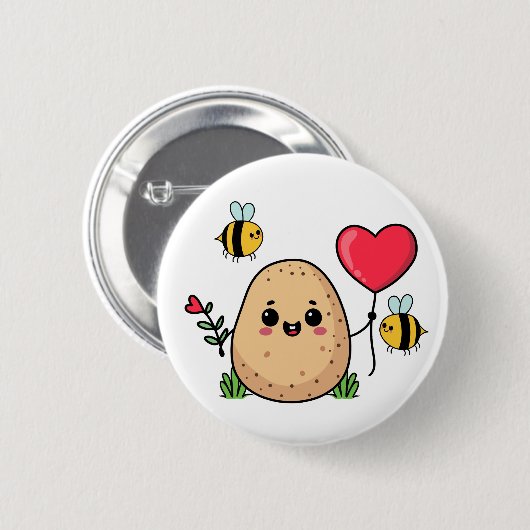 Sent With Love Romantic Potato Button (Vorne & Hinten)