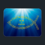 Sentence DER HERR IST MEIN SHEPHERD | Christlicher Magnet<br><div class="desc">Das Ichthus- oder Fischsymbol wurde von den frühen Christen benutzt,  um sich als Anhänger Jesu Christi zu identifizieren und ihre Verbundenheit mit dem Christentum zum Ausdruck zu bringen. Modernes Design mit individualisierbarem Text: Lord is my Shepherd.</div>