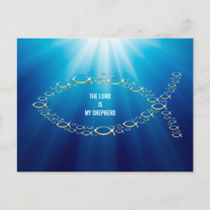 Sentence DER HERR IST MEIN SHEPHERD   Christlicher Postkarte