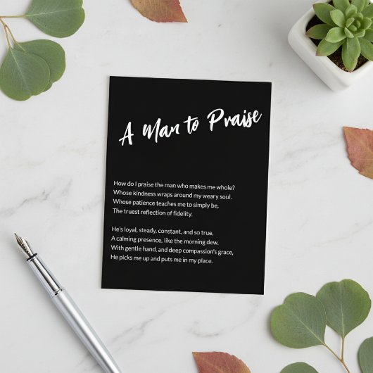 Sentimental "A Man to Lob" Postkarte