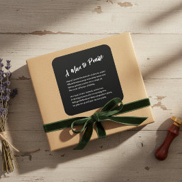 Sentimental "A Man to Lob" Quadratischer Aufkleber