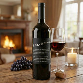 Sentimental "A Man to Lob" Weinetikett