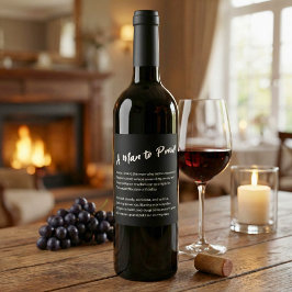 Sentimental "A Man to Lob" Weinetikett