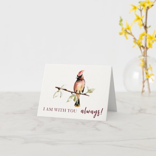 Sentimental bin ich bei dir immer Red Kardinal Karte (Gelbe Blume)