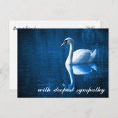 Sentimental Blue Calm Waters Swan Beileid Postkarte (Vorne/Hinten)