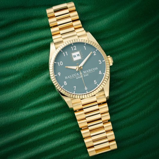 Sentimental botanical monogram wristwatch armbanduhr