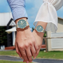 Sentimental botanical monogram wristwatch armbanduhr