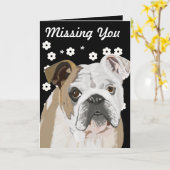 Sentimental British Bulldog "Vermisst You" Karte (Gelbe Blume)