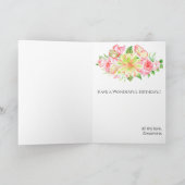 Sentimental Butterfly Birthday Pink Floral Love Karte (Innenseite)