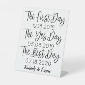 Sentimental Dates Sign | Hochzeit | BRAUTPARTY Sockelschild (Vorderseite)