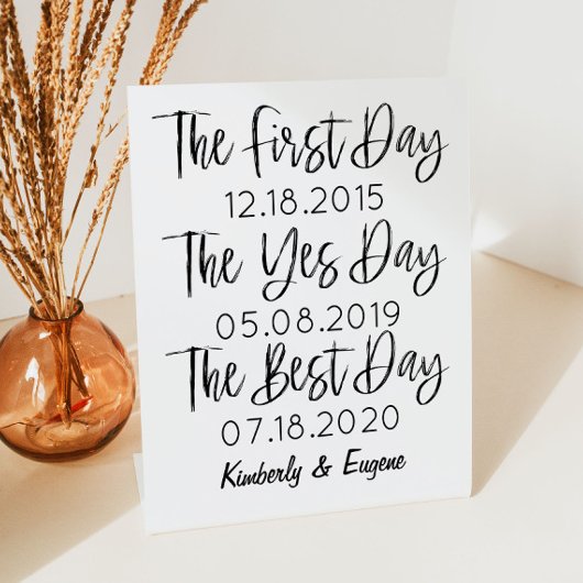 Sentimental Dates Sign | Hochzeit | BRAUTPARTY Sockelschild