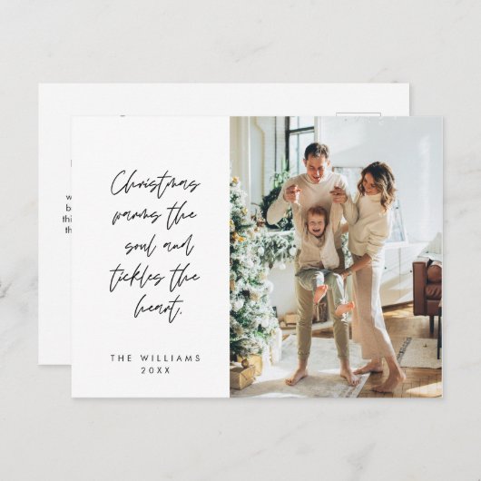 Sentimental, frohe Weihnachten, Familienfest Foto Postkarte (Vorne/Hinten)