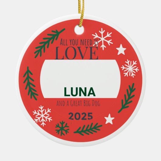 Sentimental Pet Ornament | All You Need is Love an (Vorne)