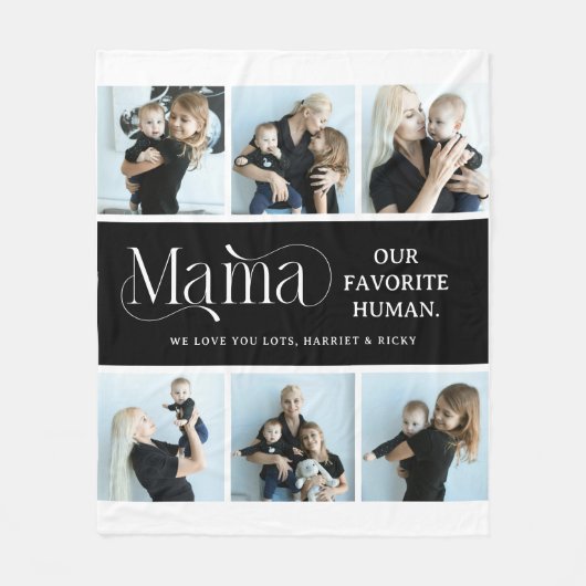 Sentimental Photo Collage Mama Keepsake  Fleecedecke (Vorderseite)
