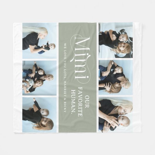 Sentimental Photo Collage Mimi Keepsake  Fleecedecke (Vorderseite (Horizontal))