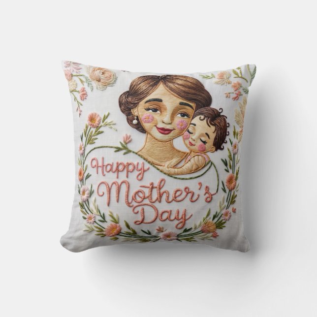 Sentimental Script Mother's Day Throw Kissen (Vorderseite)