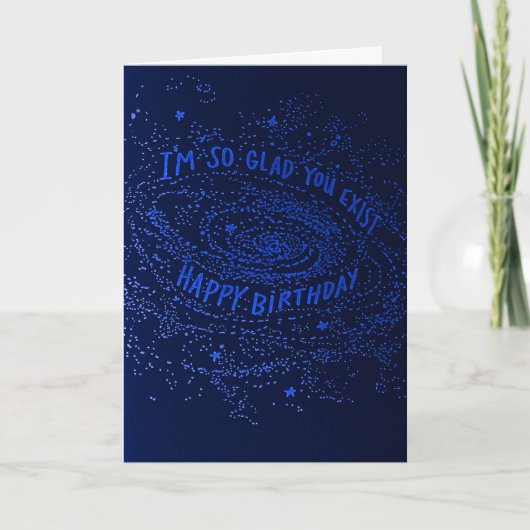 Sentimental Space Happy Birthday Card Karte (Vorderseite)