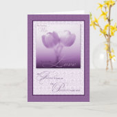 Sentimental Wife’s Birthday Purple Tulips Karte (Gelbe Blume)