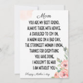 Sentimental words For Mama, Happy Mother's Day Einladung (Vorderseite)