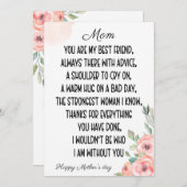 Sentimental words For Mama, Happy Mother's Day Einladung (Vorne/Hinten)