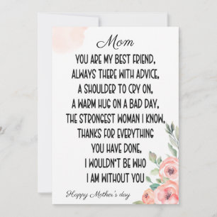 Sentimental words For Mama, Happy Mother's Day Einladung