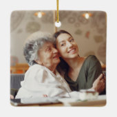 Sentimental words For Mama with custom Foto Keramikornament (Rückseite)