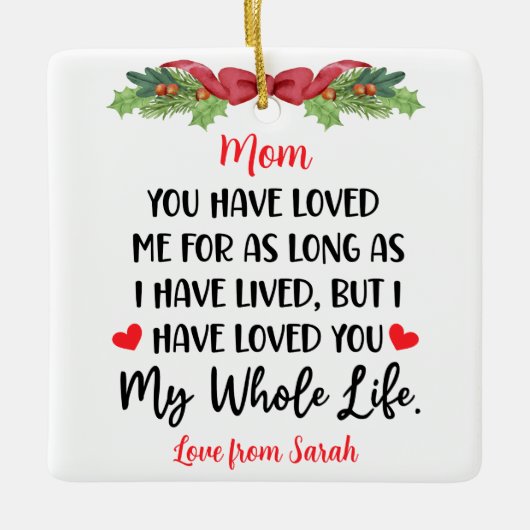 Sentimental words For Mama with custom Foto Keramikornament (Vorderseite)