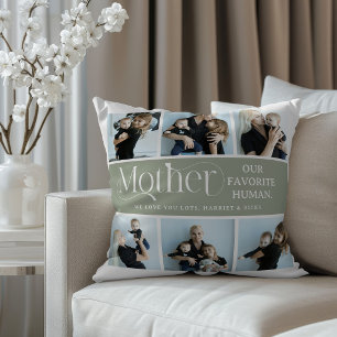 Sentimentale Fotocollage für Mama zum Aufbewahren Kissen