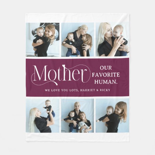 Sentimentale Fotocollage Mutter Andenken Fleecedecke (Vorderseite)