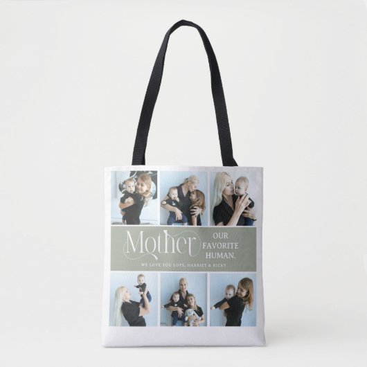 Sentimentale Fotocollage Mutter Andenken Tasche (Vorderseite)