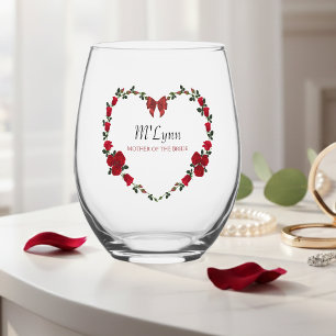 Sentimentale rote Rosen Geschenk für die Mutter de Weinglas Ohne Stiel