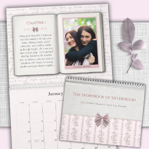 Sentimentales Schwester-Nostalgie-Storybook-Foto-G Kalender