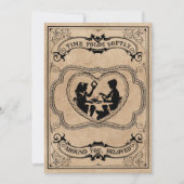 Sentimentales Sepia Vintage Silhouetten-Herz Feiertagskarte (Vorderseite)
